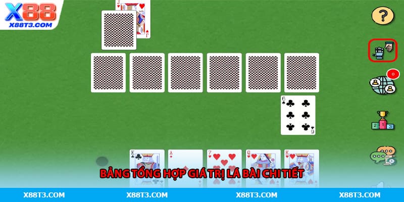 Bảng tổng hợp giá trị lá bài chi tiết